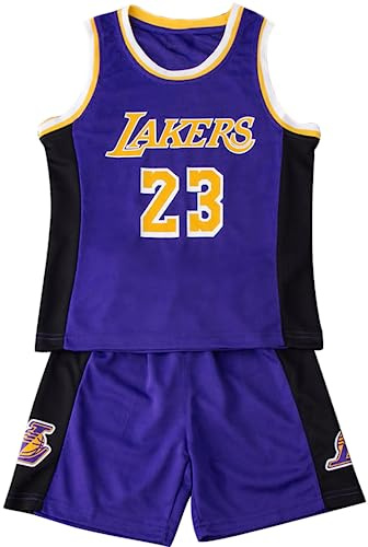 Maillot de Basket Enfant-Tenue Basket Garcon,2 Pièces-Ensemble Baskets Enfants Gilet et Tenue Basketball Enfant Court pour,Maillot Baskets Enfants Le Cadeau pour Les Garçons de 4-14 Ans