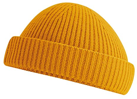Roughtex Fischermütze Fisherman Beanie kurz Docker Mütze | Einheitsgröße Damen Herren - grob gestrickt - doppelter Umschlag - recycelter Polyester – flache Kuppe