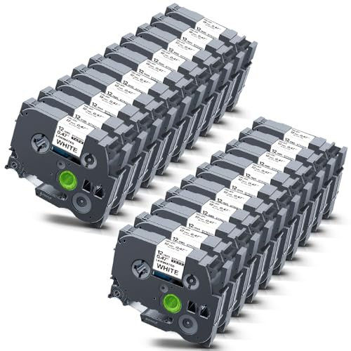 20x STRONIX Kompatibel TZe-231 Ub-231 für Brother P-Touch Bänder TZ-231 12mm Schriftband Schwarz auf Weiß Etikettenband für Brother Ptouch PT-1010 1000 H100R H105 H100LB H110 H107B D400 D210 E100
