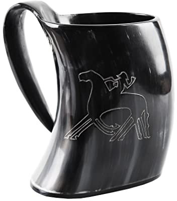 Battle-Merchant Wikinger Bierkrug, Odin reitet Sleipnir Motiv, ca. 800ml