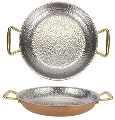 Stainless Stee - Padella per paella antiaderente con doppio manico, per paella e riso a induzione per ricette di paella e riso - Piatto per frutti di mare per cuochi a casa, ristoranti e catering