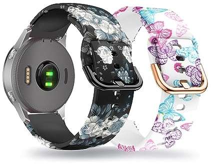 2-PCS Silikon Armbänder Kompatibel mit Garmin Vivomove Style- Muster Sport Weiches Ersatzband Für Damen Herren Armband Für Garmin Vivomove Style (3)