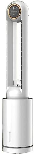 ZUMAHA Ménage Ventilateur Tour à 3 réglages de Vitesse, Ventilateur de Refroidissement ave d'humidification avec réservoir d'eau de 1,7 L, Ventilateur oscillant sans Lame élégant