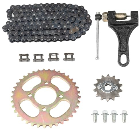 Relibupdater 420 Rear Sprocket 37 Tooth,96L Chain,Front Sprocket 14T Kit for The ATV 70 90 110 125CC Quad Bike Motorcycle