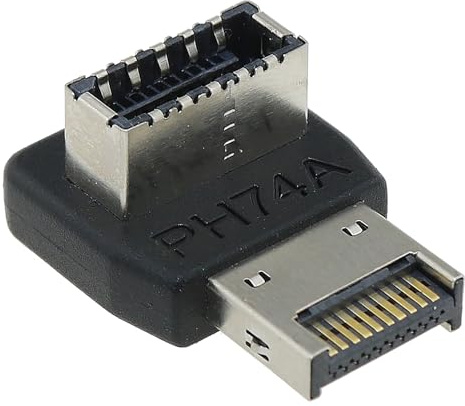 ZZHXSM Right Angle USB E Type Adapter USB3.1 E Type Header Converter 90 Degree Turning Elbow with Housing for Computer Motherboard PH74A