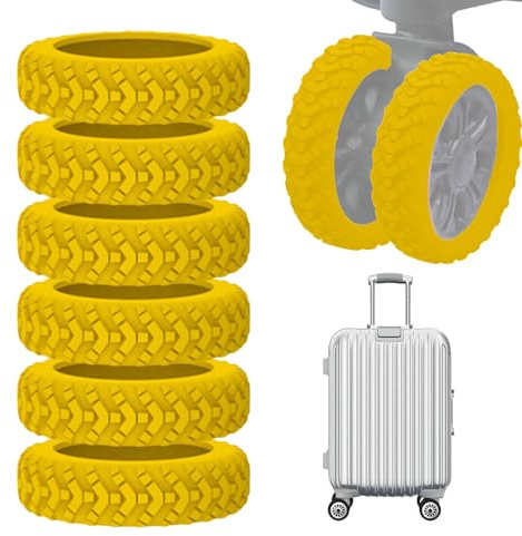 Firulab Copertura silenziosa per Ruote per Bagagli da 8 Pezzi, Copertura per Ruote in Silicone per Valigia per Bagagli, Protezione per Copertura Ruota per Valigia per ridurre Rumore, per Bagagli