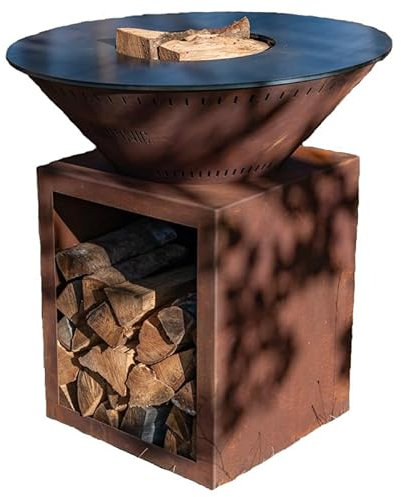 Grill'Chic - Braciere Le Classique 80x90 con Doppia Vasca in Corten