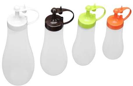Garneck 4 Stück Flasche Drücken Squeeze-flaschen Für Die Küche Leere Gewürzflaschen Honig-quetschflasche Haushalt Vorratsflasche Lebensmittel Qualität Ldpe Kunststoff Wiederverwendbar