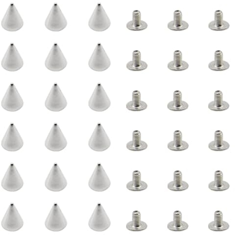 Hocansen 100 Set Spikes Studs for Clothing 7x10mm Punk Rivets Metal Spikes and Studs Cool Double Cap Rivet for DIY Clothes,Leather (7x10mm/PK)