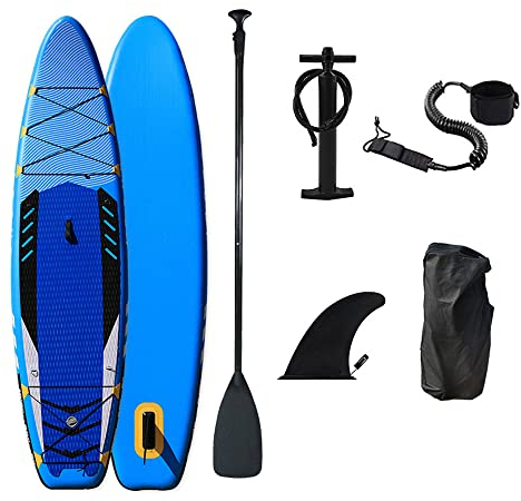 Jemora Aufblasbares Stand-Up-Surfbrett Seaside Beach Wasserski Surfbrett Pulp Board Wassersport Dickes PVC-Surfbrett Paddelbrett Surfbrett