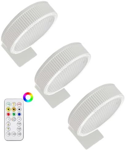 Genérico Foco Para Cuadros Sin Cable,3x Lámpara De Pintura De Imagen Cubierta,Aplique Luz Cuadro Con Mando A Distancia,Lampara Bateria Recargable,Apliques De Regulables