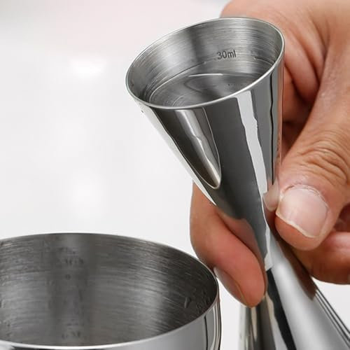 Jigger de acero inoxidable estilo japonés con doble medición 30/45ml y 30/60ml para hogar y mixología profesional (60/90ml)