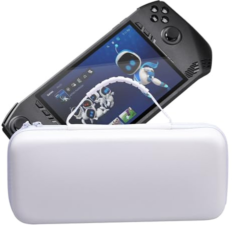 JYGamhanbil Travel Carrying Case Bag for MSI Claw A1M 7 2024 PC Handheld | EVA Hard Shell Cover with Card Slot & Mesh Pocket for MSI Claw A1M Gaming Handheld Console Power Cord,Accessories(White)