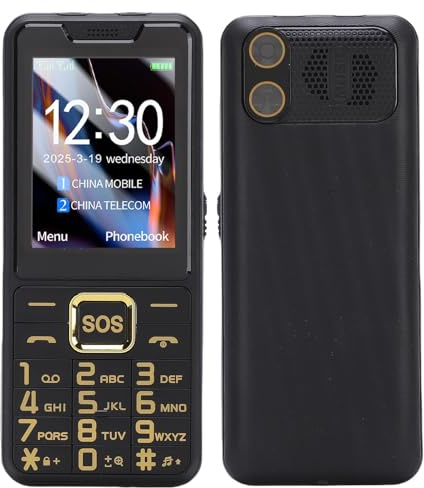 Tonysa 4G Seniors Telefon, Stora Knappar Mobiltelefon med SOS Nödkontaktfunktion och Ett Klicklampe, Stöder Röstmeddelanden för äldre (Svart)