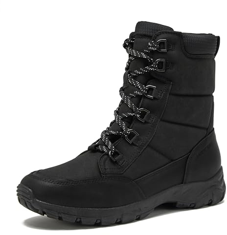 Lands' End Expedition Max Insulated Winter Boots for Men, Waterproof Mens Snow Boots, Medium or Wide Width Men's Shoes Size 8 to 13, Black or Brown - Black, 13 Medium