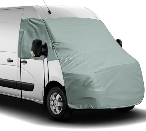 Junhui 600D Cubierta de Parabrisas para Renault Master Nissan NV400, Fundes Frontal para Interstar Opel Movano, Parasols Termicos para Autocaravana Exterior Protección