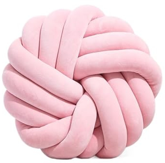 XIUsheUA Cojín Anudado a Mano Cojín Redondo con Nudo Hecho a Mano, Ideal for Decorar el hogar, la Cama, sofá, Dormitorio, (Pink)