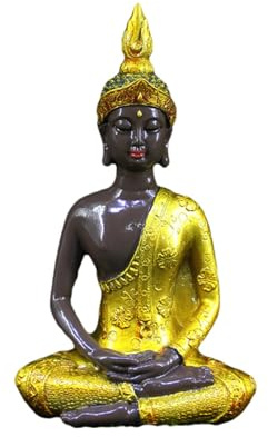 Colcolo Estatua de Buda de Tailandia, Figura Religiosa de Buda, colección compacta, Escultura, Adorno de Mesa para Centro de Mesa de Oficina en Interiores.