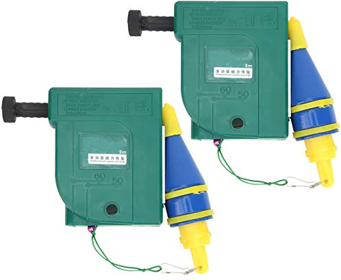 Herramienta de Medición Vertical 2 Piezas, Cuerda con Plomada Magnética, 3 Metros, Acero de Aleación Verde - Precisión y Versatilidad en Construcción y Medición