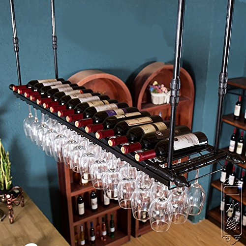 DJZ Hanging wine rack Wine racks, glassware holders, creative goblet holders, wine racks for living room bars, hanging glass holders (Size : L150*30CM)