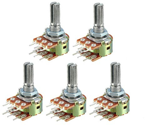 uxcell WH148 100K Ohm Variable Resistors Dual Rotary Carbon Film Taper Potentiometer 5pcs