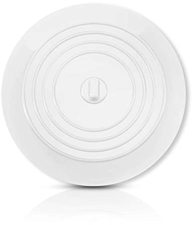 ✮Marque Francaise✮- Bouchon Baignoire|5 Couleurs|✮Garantie A Vie✮- Bouchon evier de Cuisine|15,2 CM| Bouchon lavabo pour Salle de Bains et Cuisine- Bouchon Ventouse en Silicone (Blanc)