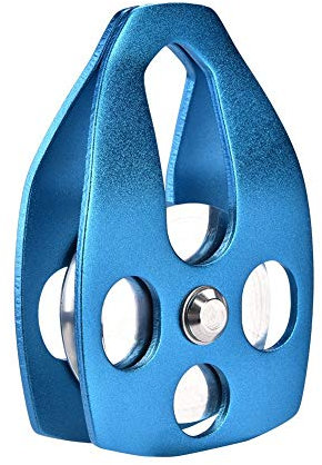 MAGT Seilrolle, Outdoors Climbing 28KN Umlenkrolle Rescue Pulley Single Sheave Mit Swing Plate (Blau) Zum Klettern im Freien
