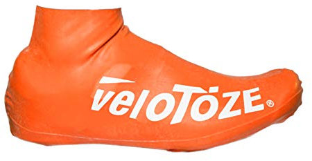 veloToze Short 2.0 Shoe Cover for Road Cycling Shoes (Viz-Orange, Large/XL (EU 43-47))