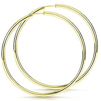 Gold Creolen Silber 925 Damen Ohrringe 2,5mm breit 15-60mm groß | inkl. Schmuck Box Made in Germany von MATERIA by Matthias Wagner