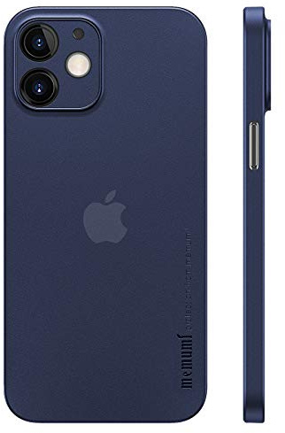 memumi Hülle für iPhone 12 mini, Mehrweg 0.3 mm dick, Slim Fit, Mattes Finish [rutschfest, Kratzfest]. Schutzhülle Extra Dünn Hardcase kompatibel mit iPhone 12 mini -Trans-Blue (5.4 Zoll, 2020)