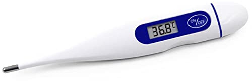 AVO+ Termómetro digital personal, fácil de usar para adultos, niños, bebés y ancianos, comprobador de temperatura con alarma de alta y baja temperatura, color blanco