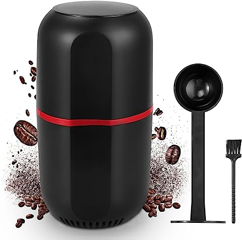 FUNYKICH Electric Coffee Bean Grinder, Spice Grinder with 2 in 1 Scoop & Tamper, Cleaning Brush, Fast Grinding for Coffee Beans, Spice, Nuts, Grains
