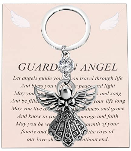 FUSTMW Guardian Angel Charm Key Chain Gifts - Faith & Blessing Gifts (One Angel)