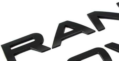 Mliyany 3D Raised Head Cover Hood Front Letters Emblem/Rear Fender Emblem Sports Line Badge Letter Emblem,3M Adhesive Backing Replacement for RA Rover Accessories (Bright Black)