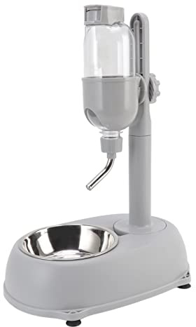 Pet Standing Water Dispenser Bowl, Standing Bowl with Detachable Pole Automatically Feeding Water Height, with Non Slip Pad
