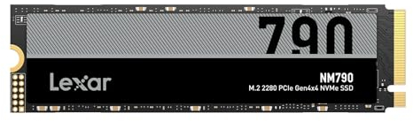 Lexar NM790 4TB SSD, M.2 2280 PCIe Gen4x4 NVMe 1.4 interne SSD, bis zu 7400MB/s lesen, bis zu 6500MB/s Schreiben, internes Solid State Drive für PS5, PC, Laptop, Gamer, Profis (LNM790X004T-RNNNG)