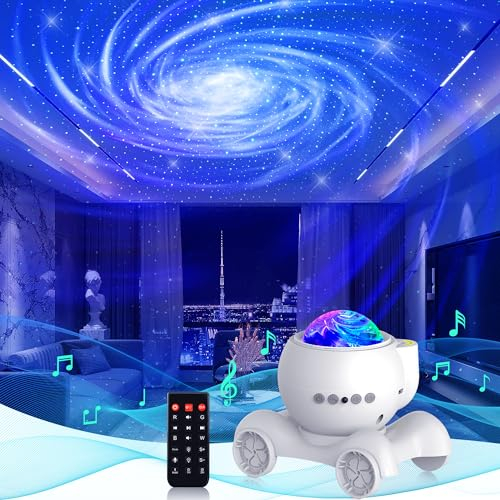 BAOZILY Projecteur Ciel Etoile, Projecteur Galaxie LED Avec Haut-Parleur Bluetooth, 14 Effets De Couleur Commande Vocale Télécommande 3 Bruits Blancs, Veilleuse Enfant Decoration Chambre, Cadeaux