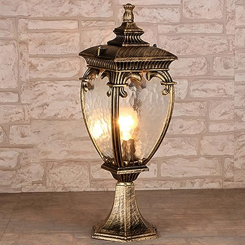 Mengjay Sockelleuchte Außenleuchte Retro Spalte-Lampe Außen Pollerleuchten Sockelleuchte Gartenleuchte Rasen Terrasse im Freien Tischleuchte Säulelampe Villa Pfosten Zaun Wegeleuchte (D)