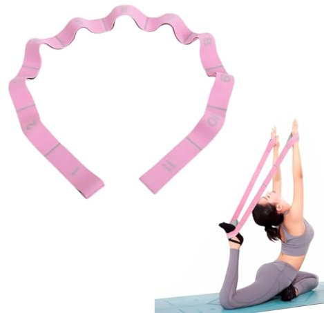 KXUSW Yoga Accessoires, Sangle Yoga, Yoga Strap Fitness Pulling Rope Word Bande d'exercice élastique, Band D'étirement de Yoga, Sangles de Fitness Band Strap D'étirement 1 pièce