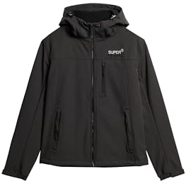 Superdry Herren Ripstop Softshell Trekker Kapuzenjacke Schwarz XXL