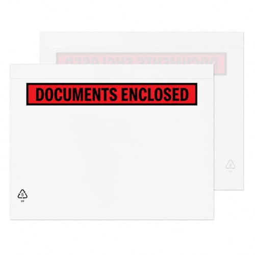 RFE 500 x A5 Printed Document Enclosed Wallets Printed Peel & Seal Clear Plastic Envelopes/Sleeves/Pockets/Wallets | Attach Invoices, Packing Lists & Delivery Notes to Parcels