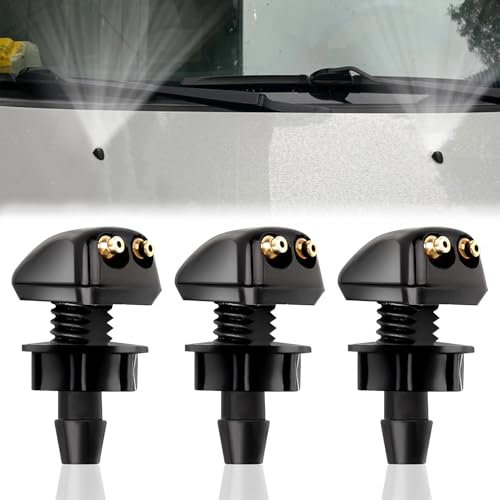 3 Piezas Boquilla Limpiaparabrisas, Universal Parabrisas Delantero Boquillas Rociador Lavaparabrisas Rociador Boquilla Chorros Repuesto Sistema de Lavado Limpiaparabrisas para Automviles Apto