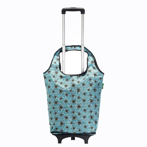 Eco Chic Lightweight Collapsible Shopping Trolley with Detachable Grocery Tote Bag (Bumble Bee Blue)