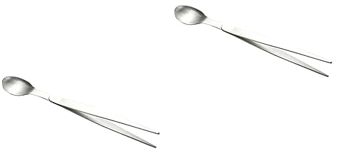 COLLBATH 2 Stücke Kompakte Edelstahl Löffel Essstäbchen Set Verkostung Löffel Mini Für Hotel Küche