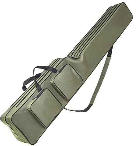GAROZATION Portable Fishing Rod Bag Wasserdichter Angelrutenaufbewahrungstasche Tragetasche Für Angelruten Multifunktionale Angelgerätetasche Militärgrün Verstellbare Träger
