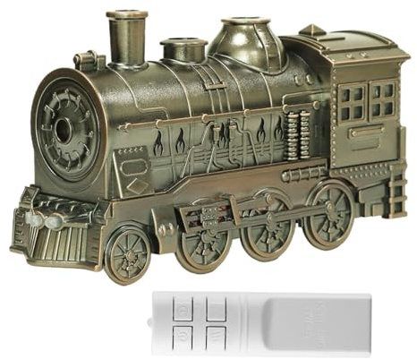 Steam Train Essentiall Oil Diffuser | 300ml Ultra Quiet Retro Steam Train Humidifier with Light | Minis Humidifier with Remote Control | Flame Train Humidifier Diffuser for Home Sleeping Reading