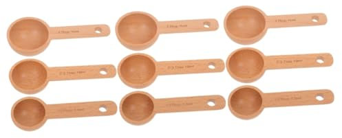 Cabilock 3 Juegos Cuchara Medidora De Madera De Haya Recogedor De Ropa Para Tarros Cuchara De Té Cucharas De Café En Grano Cucharas De Café En Polvo Cucharas Medidoras Pequeñas 3 Piezas * 3
