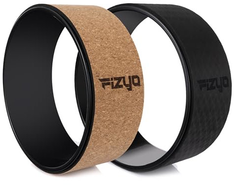 Phyzyo Yoga und Pilates Rad Ø33cm - Profirolle für Rückendehnung, Verbesserung des Gleichgewichtes und der Flexibilität, Rutschhemmende Rolle, Ideal für Asan, Yoga und Wirbelsäulentherapie (Naturkork)