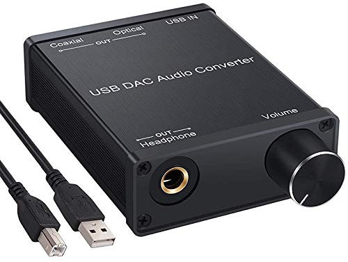 Mauedest USB to Coaxial S/PDIF Optical 3.5mm/6.3mm Headphone Converter USB Digital to Analog Audio Converter for XP