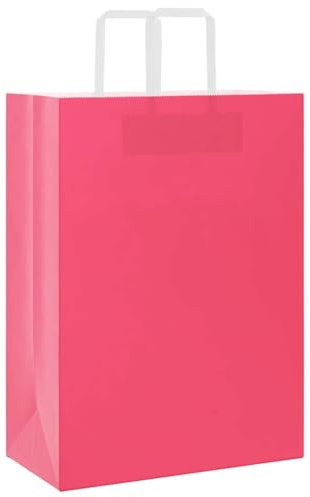 vidaXL Papiertragetaschen 250 Stk., Papiertüten mit Henkeln, Papiertüten, Geschenktüten für Einkaufen Hochzeiten Verpackungen Partys Geburtstag Weihnachten, Rosa 32x17x44cm